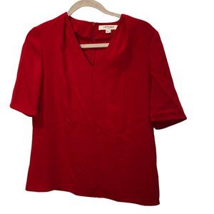 L.K. Bennett red v-neck top 4 EUC